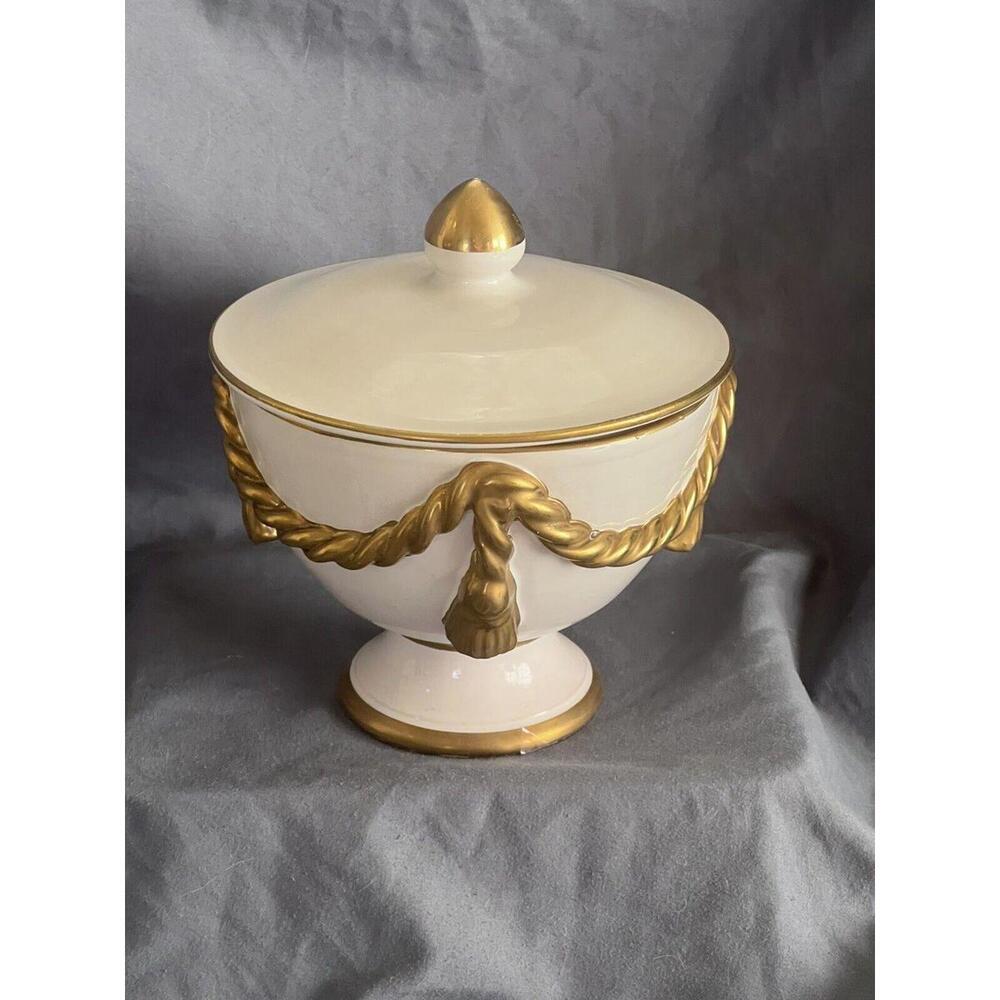 Vintage Mottahedeh Italy GOLD Compote candy dish RARE!